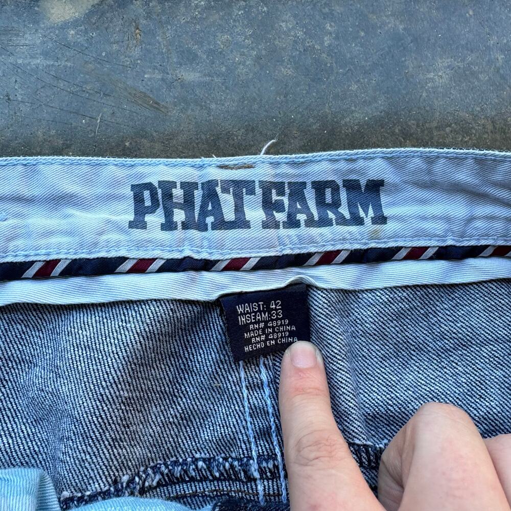 Baggy‎ Vintage Phat Farm Wide Leg Blue Jeans - Picture 6 of 7